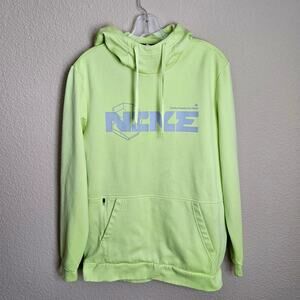 NIKE Neon Hoodie Womens M Training Lemon Twist Sail Oversized Scuba Athleisure